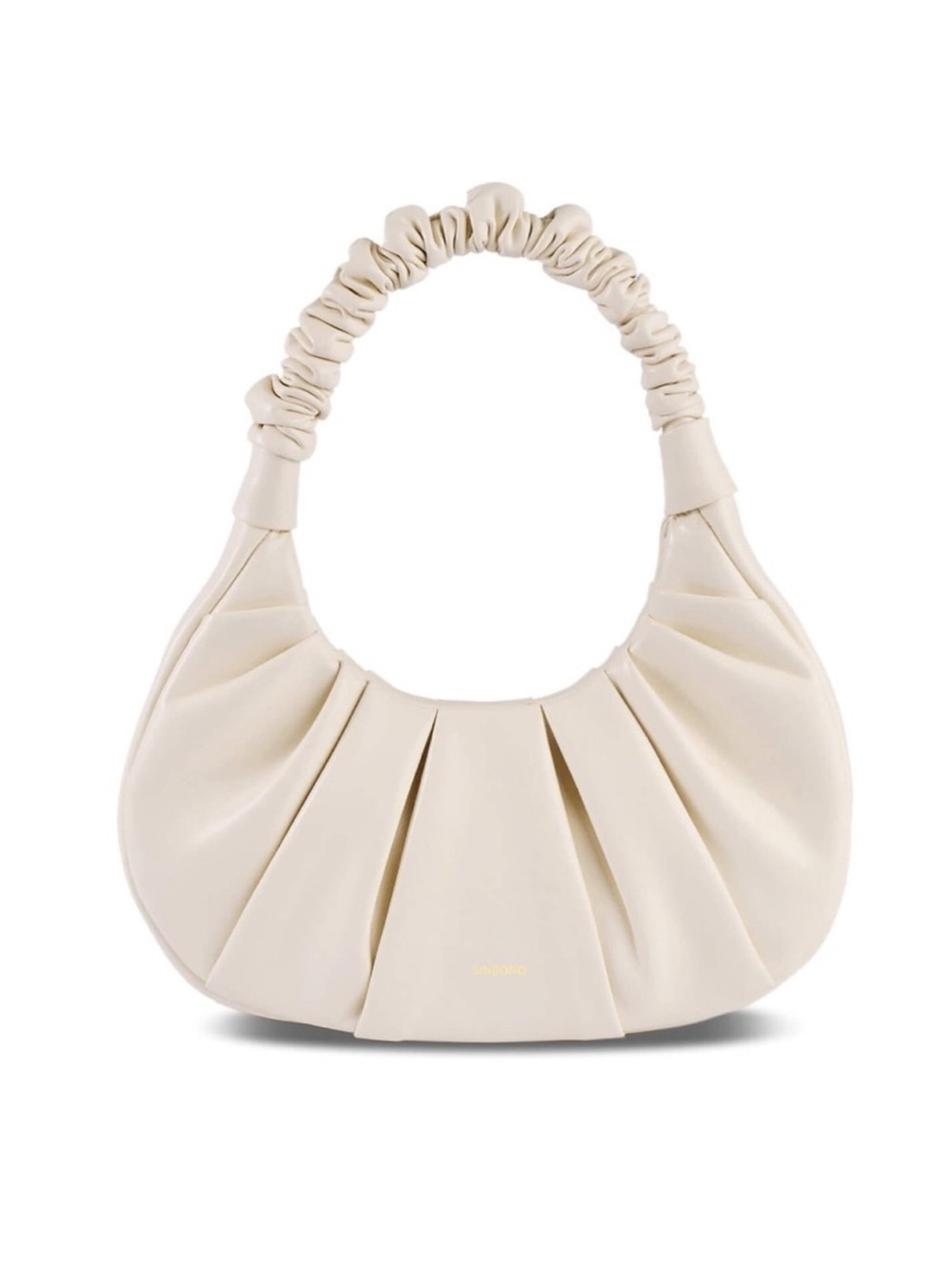Sinbono Cream Ruched Handle Shoulder Bag
